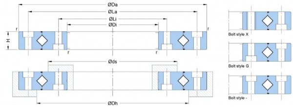 RU Series Crossed Cylindrical Roller Bearings